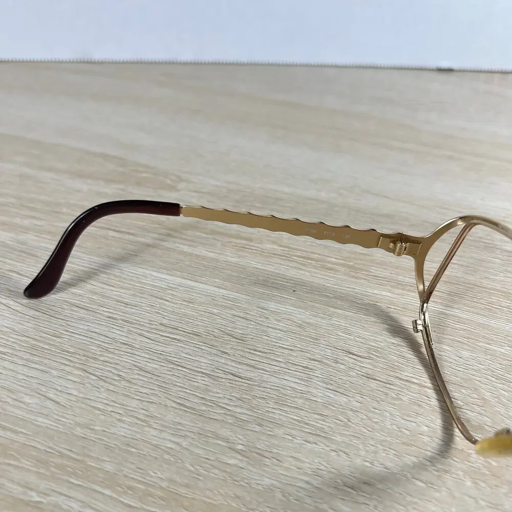 Vintage Yves Saint Laurent 6056 Y119 Sunglasses FRAMES ONLY Gold Brown Italy